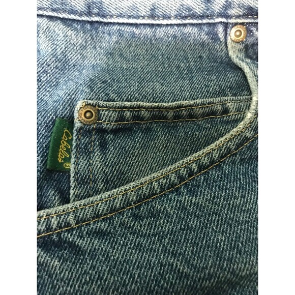 Cabela's Blue Jeans Men's Size 42x28 Brown Flannel Lined Relaxed Denim High Rise - Picture 6 of 11